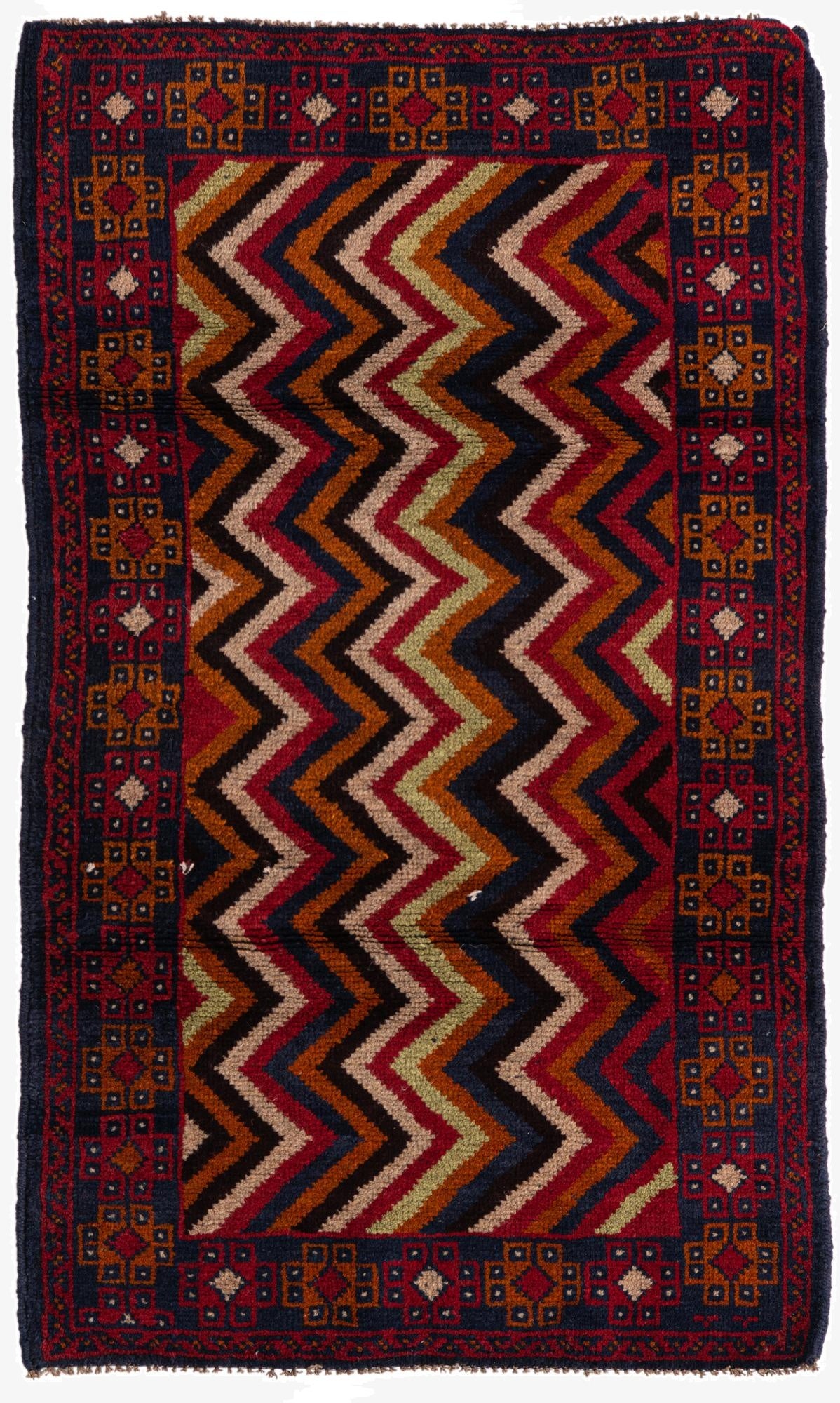  2' 10 x 4' 9  Hand Knotted Balouch Persian Wool Rug