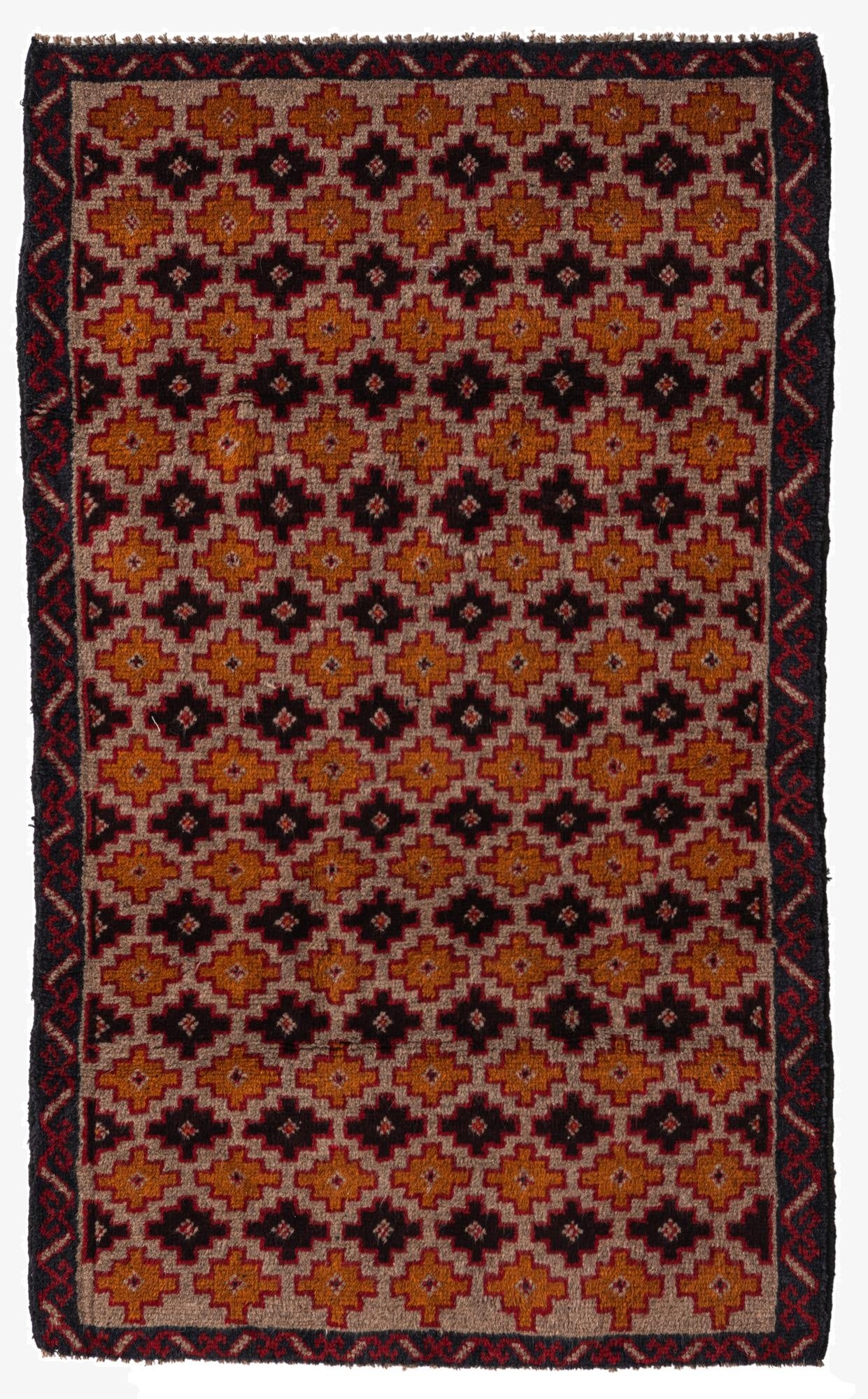  2' 10 x 4' 9  Hand Knotted Balouch Persian Wool Rug