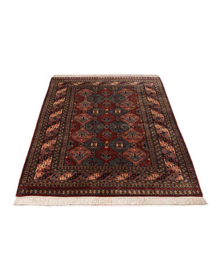 Detail image of  4' 1 x 6' 5  Hand Knotted Bokhara Oriental Wool Rug