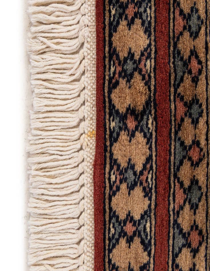 Detail image of  4' 1 x 6' 5  Hand Knotted Bokhara Oriental Wool Rug