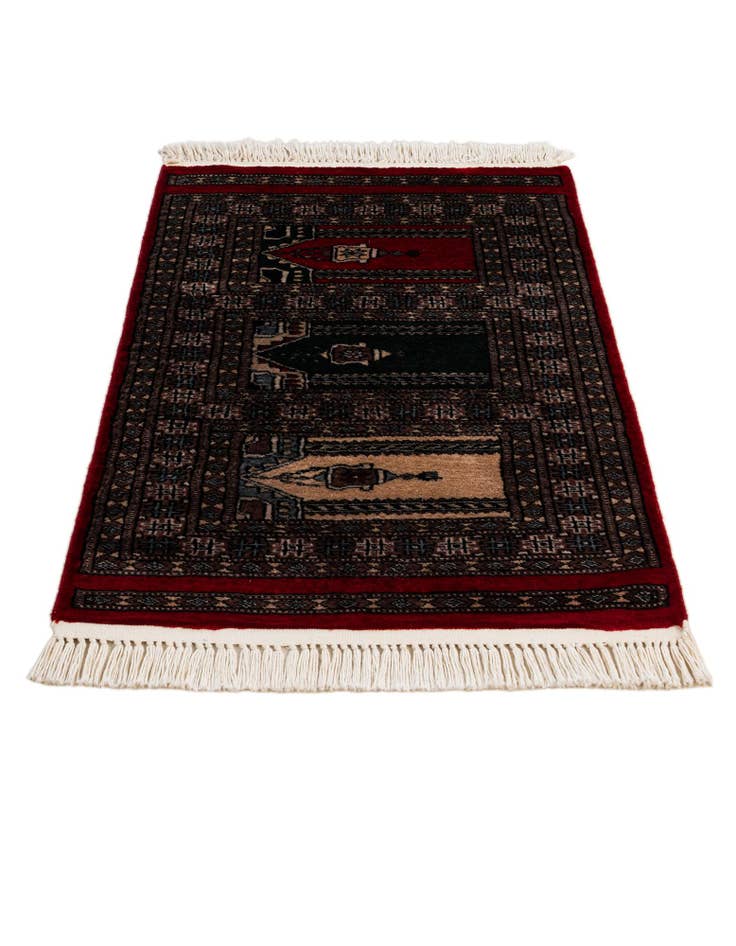 Detail image of  2' x 3' 2  Hand Knotted Bokhara Oriental Wool Rug