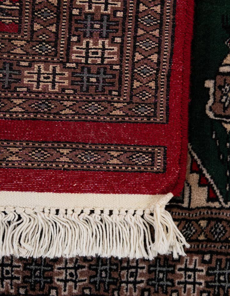 Detail image of  2' x 3' 2  Hand Knotted Bokhara Oriental Wool Rug