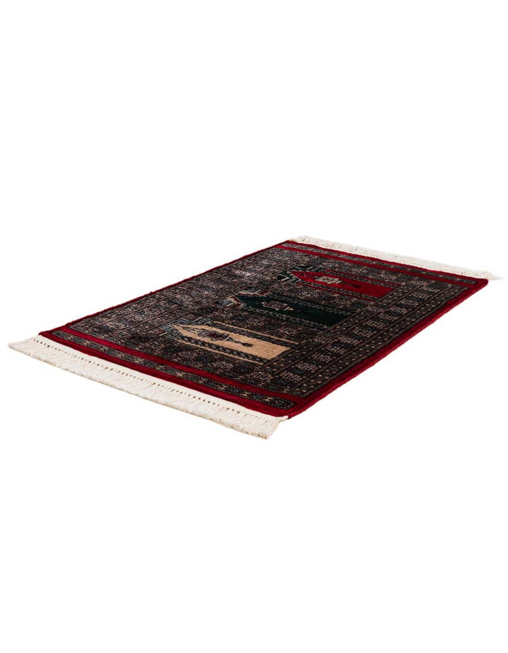 Detail image of  2' x 3' 2  Hand Knotted Bokhara Oriental Wool Rug