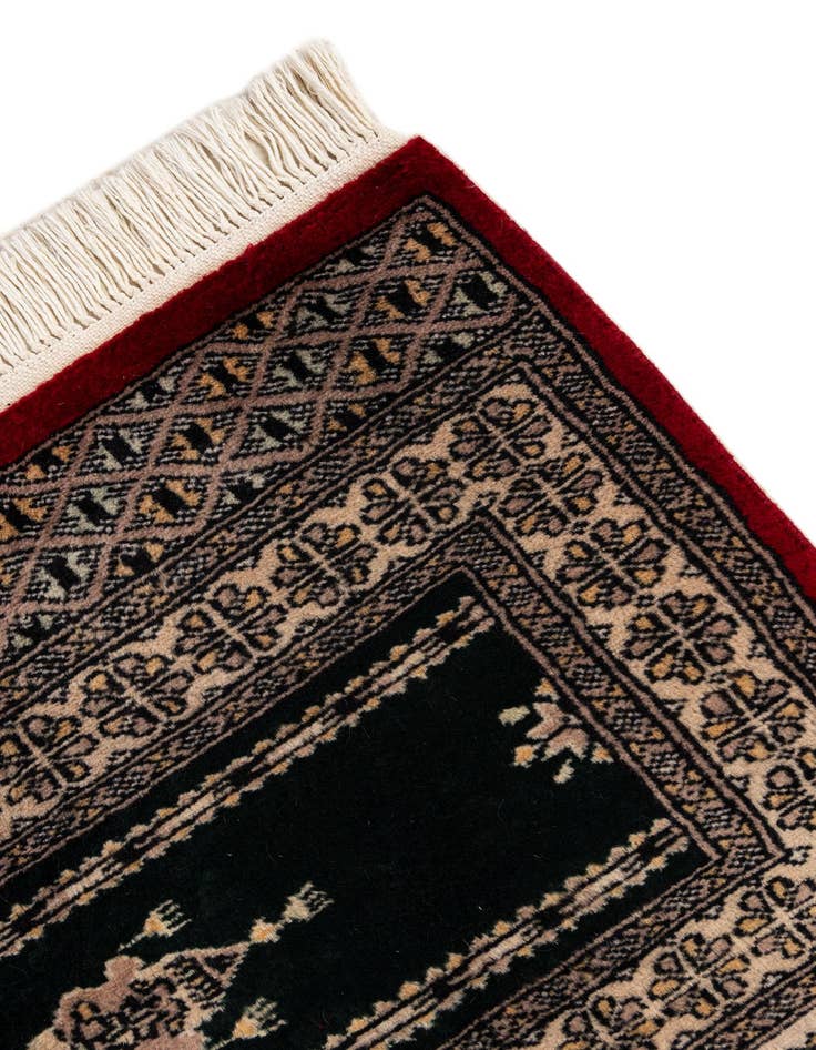 Detail image of  2' x 3' 2  Hand Knotted Bokhara Oriental Wool Rug