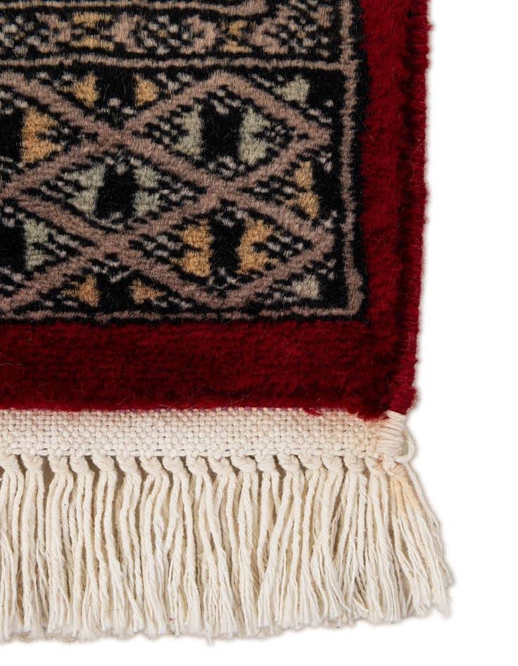 Detail image of  2' x 3' 2  Hand Knotted Bokhara Oriental Wool Rug