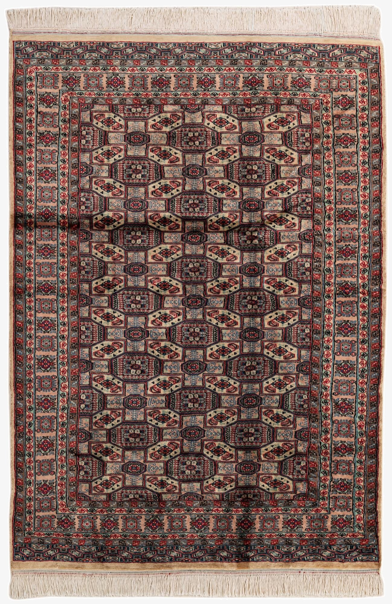  4' 3 x 6'  Hand Knotted Bokhara Wool Rug