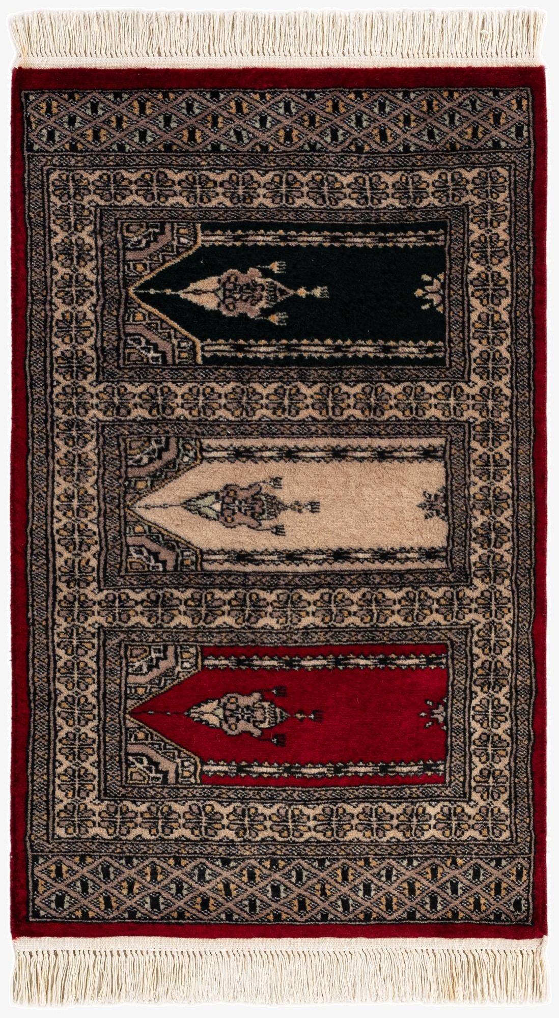  2' x 3' 2  Hand Knotted Bokhara Oriental Wool Rug