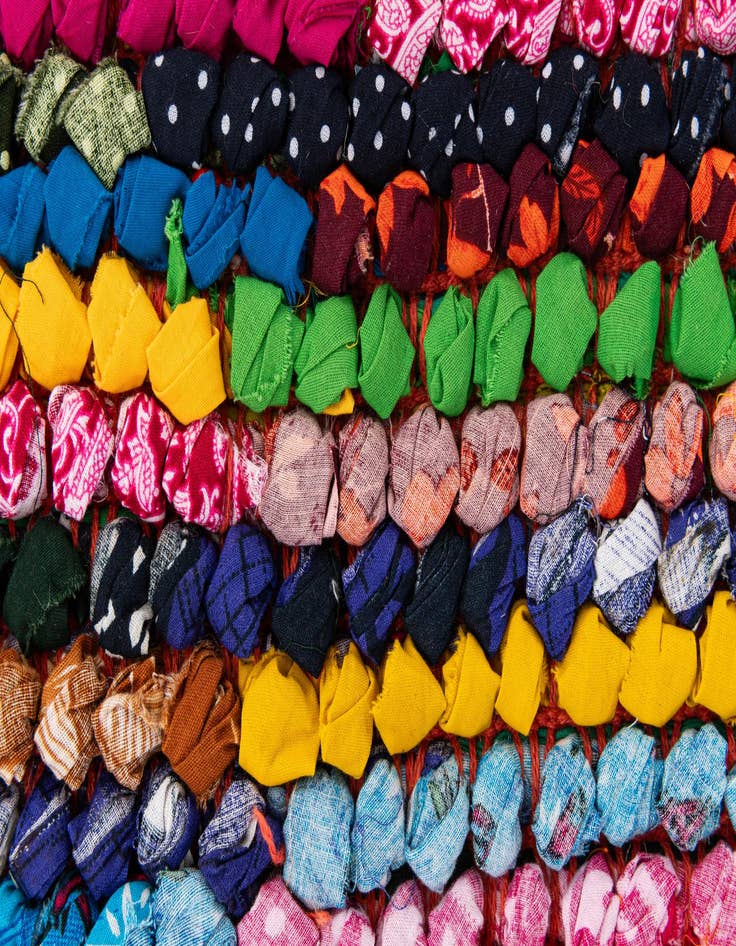 Detail image of 2' x 3' 2 Handmade Braided Chindi Rug