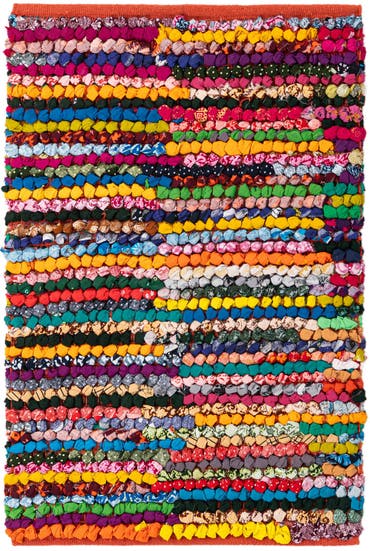  2' x 3' 2  Hand Braided Chindi Rug