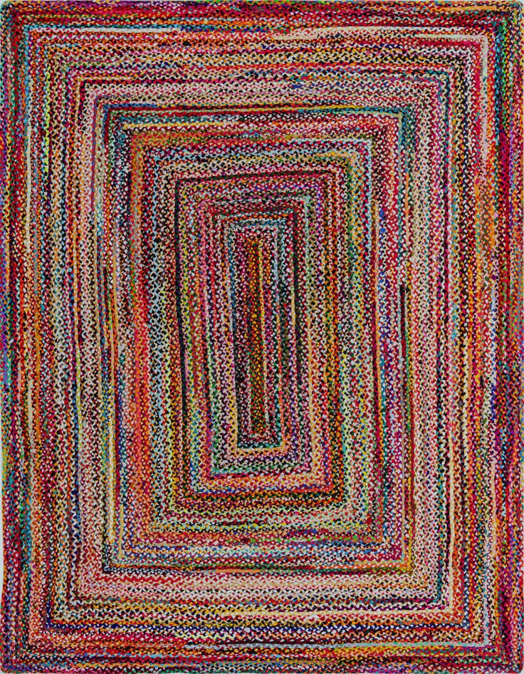 Detail image of  9' x 12' 2  Hand Braided Chindi Rug