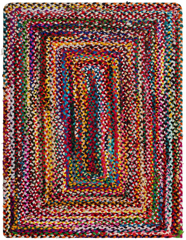 Detail image of 3' 3 x 5' 1 Handmade Braided Chindi Rug