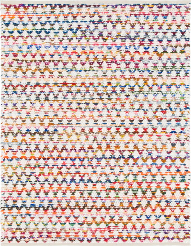 Detail image of  4' 1 x 6' 1  Hand Woven Braided Chindi Rug