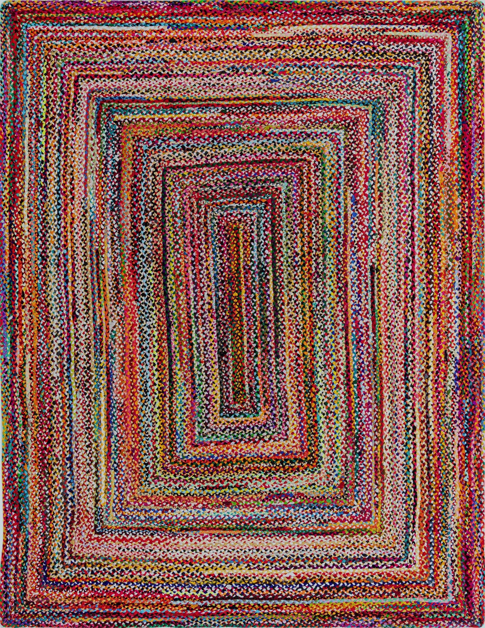  9' x 12' 2  Hand Braided Chindi Rug