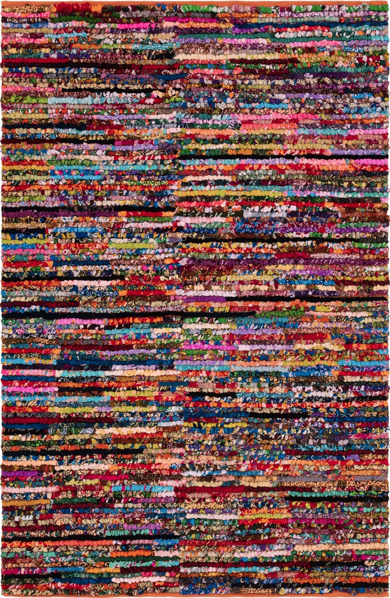  6' 1 x 9'  Hand Braided Chindi Rug