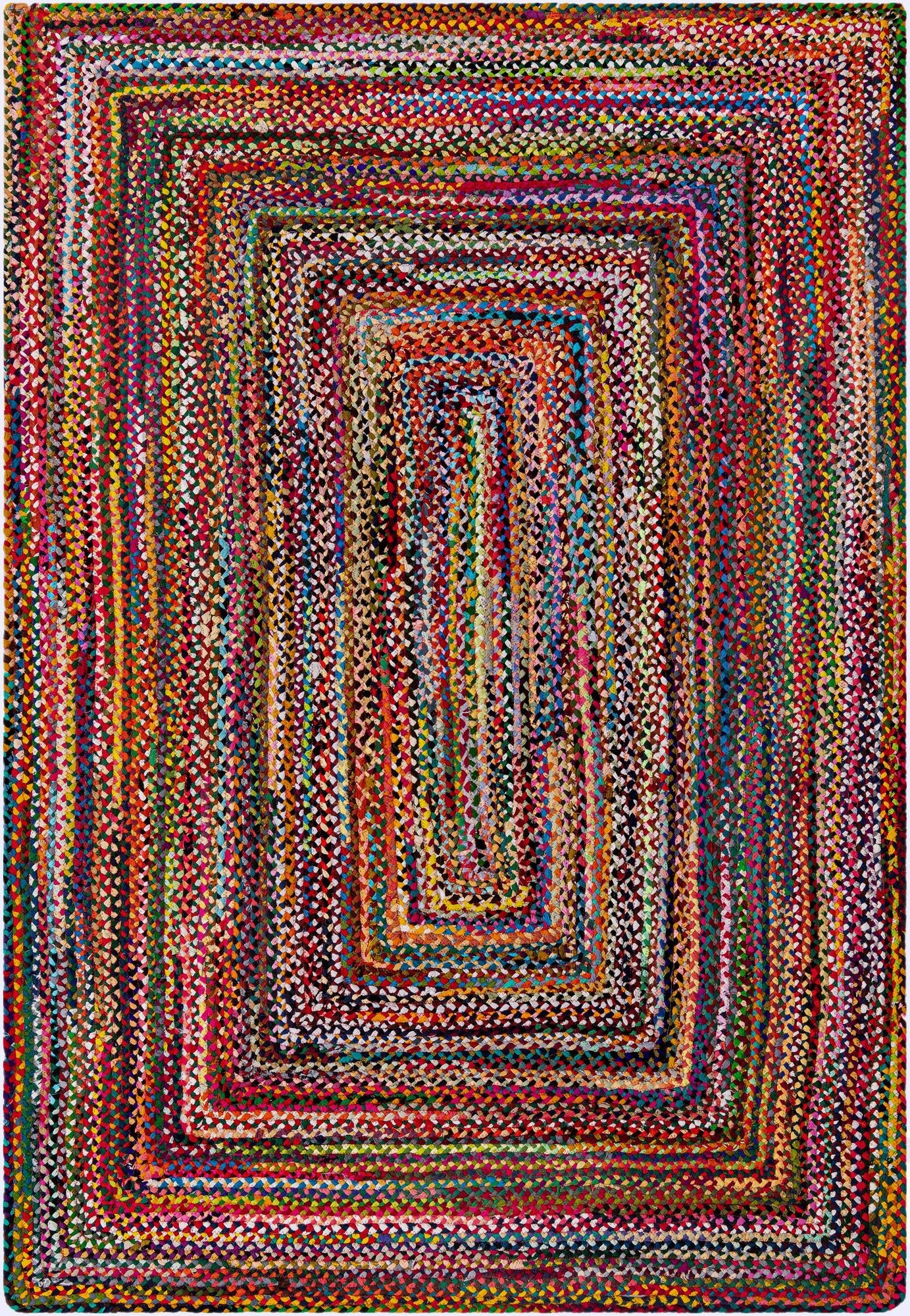  6' 1 x 9'  Hand Braided Chindi Rug