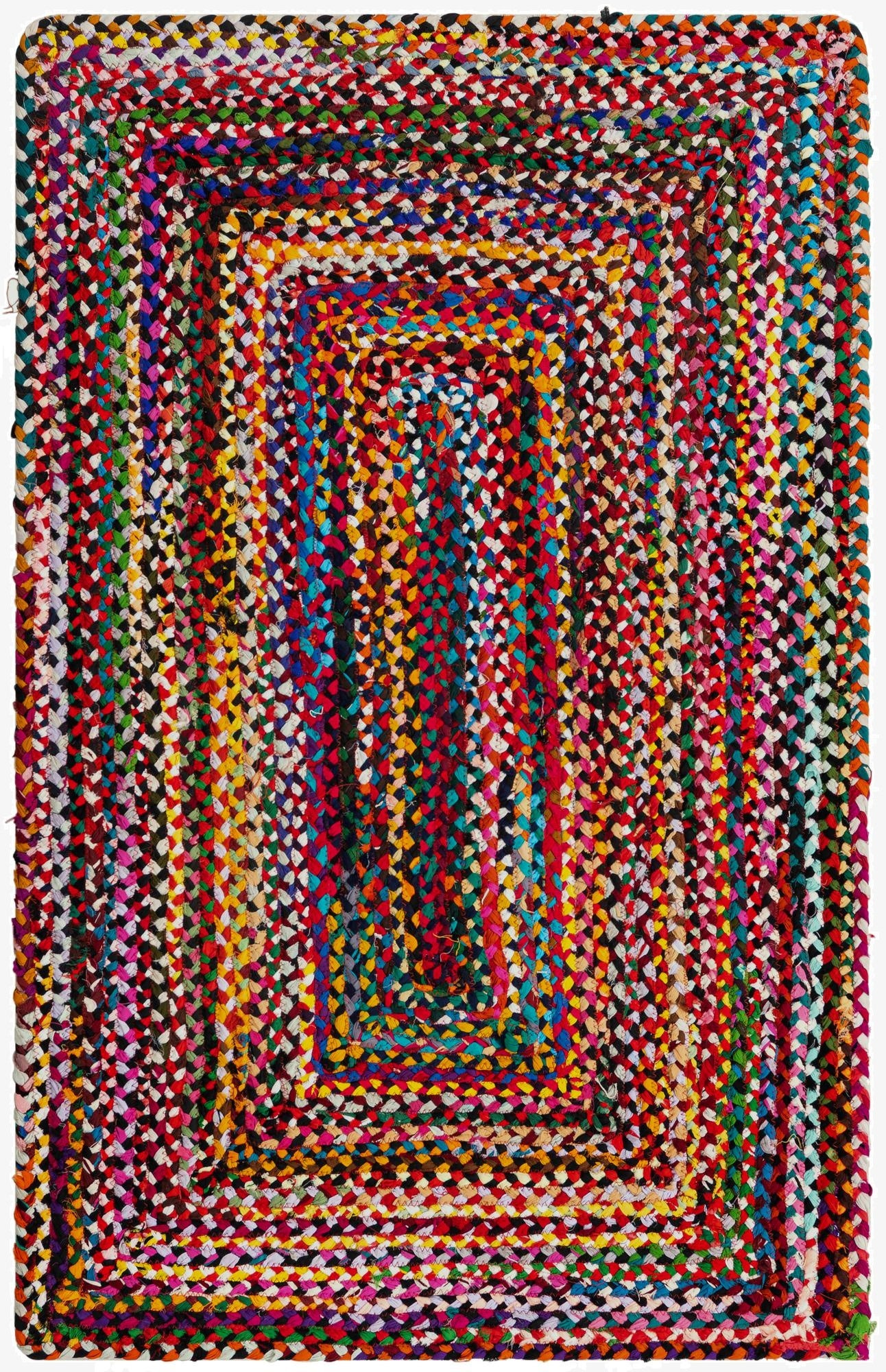  3' 3 x 5' 1  Hand Braided Chindi Rug