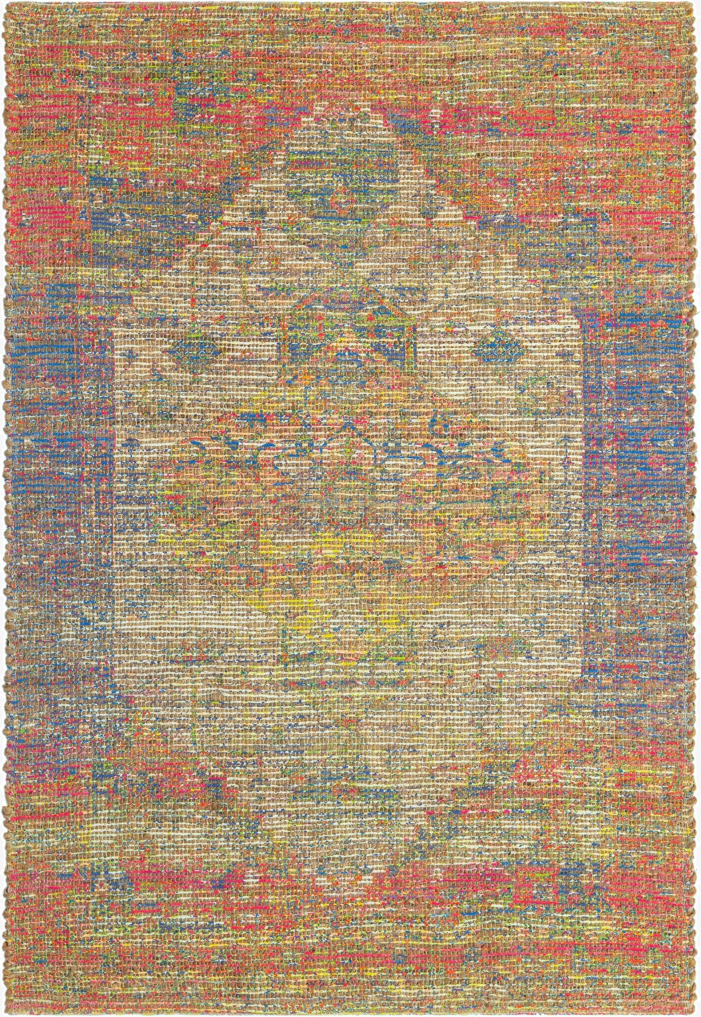  4' 1 x 6' 1  Hand Woven Chenille Jute Rug