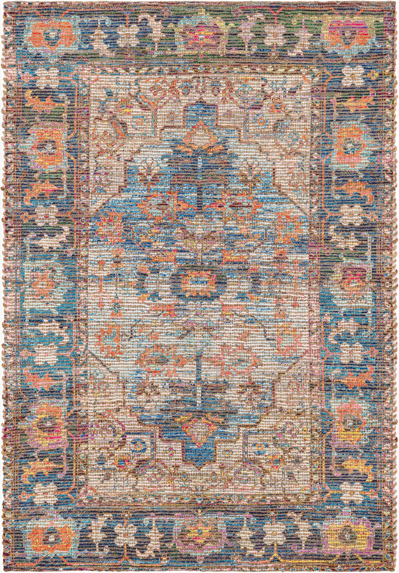  4' 1 x 6' 1  Hand Woven Chenille Jute Rug