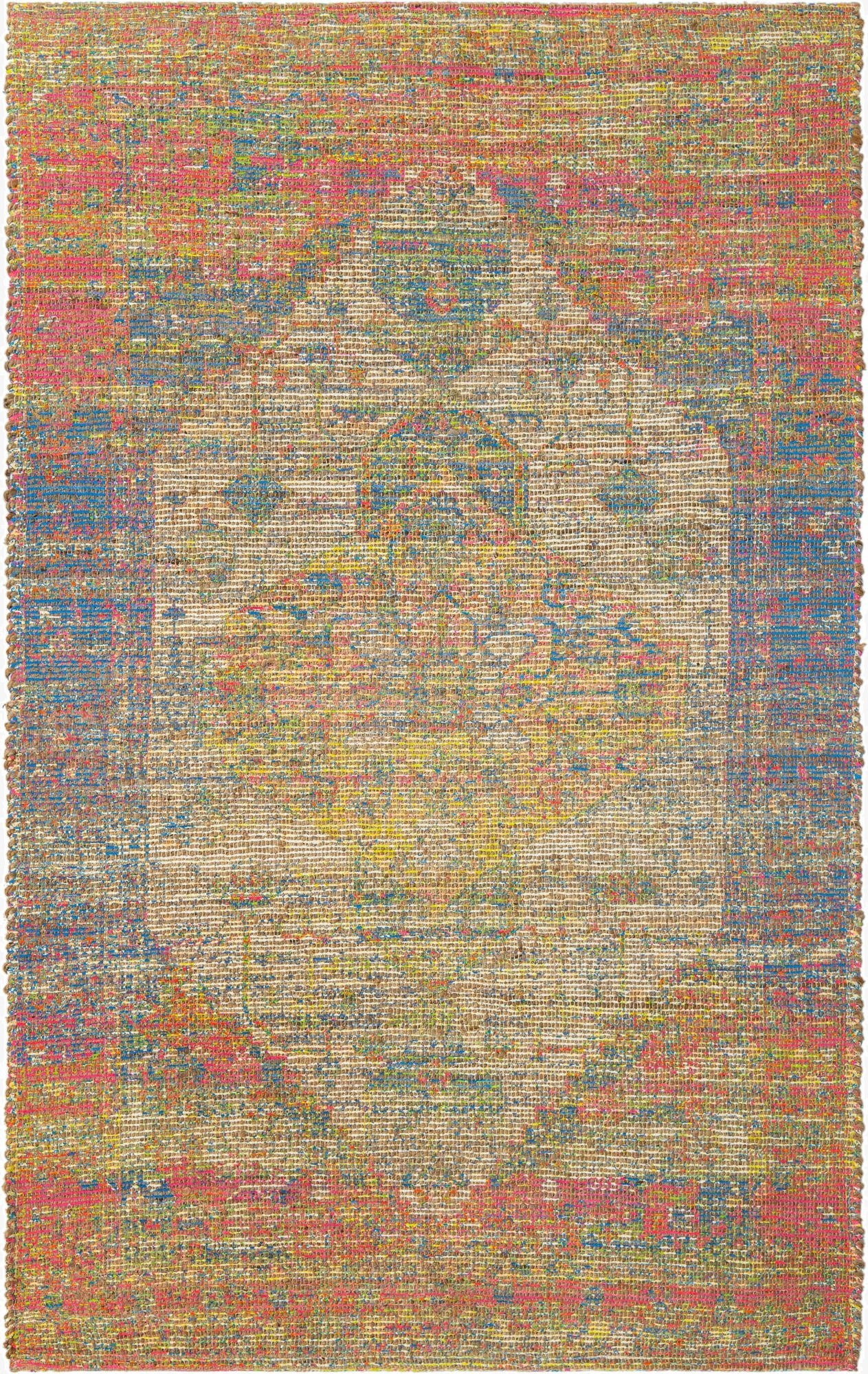  5' 3 x 8'  Hand Woven Chenille Jute Rug