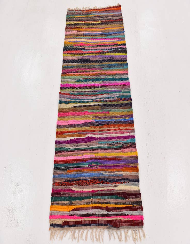 Detail image of  2' 4 x 4' 7  Hand Woven Chindi Cotton Rug