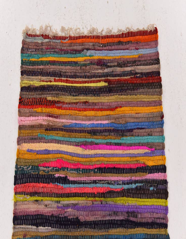 Detail image of  2' 4 x 4' 7  Hand Woven Chindi Cotton Rug