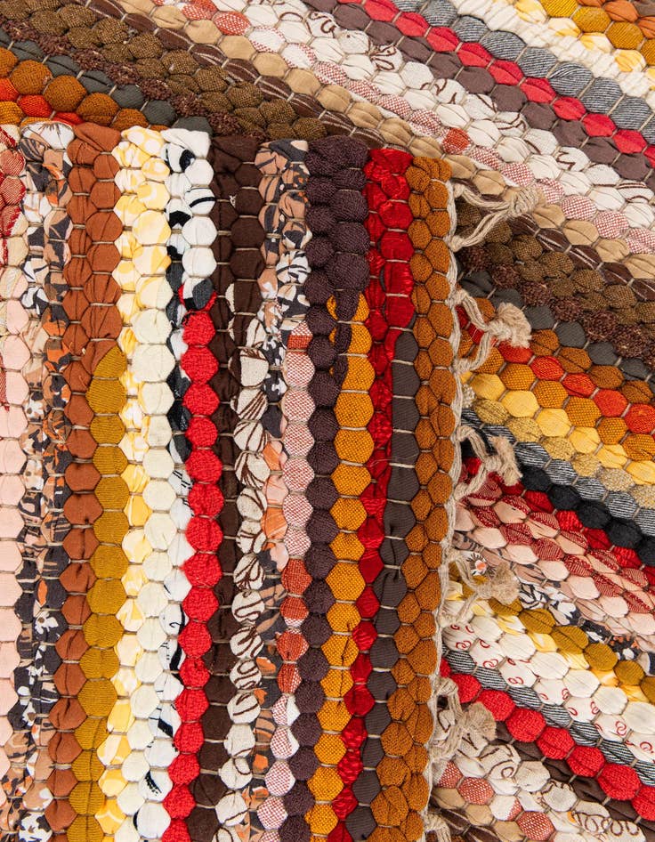 Detail image of 6' 9 x 9' 4 Hand Knotted Chindi Cotton Wool Rug