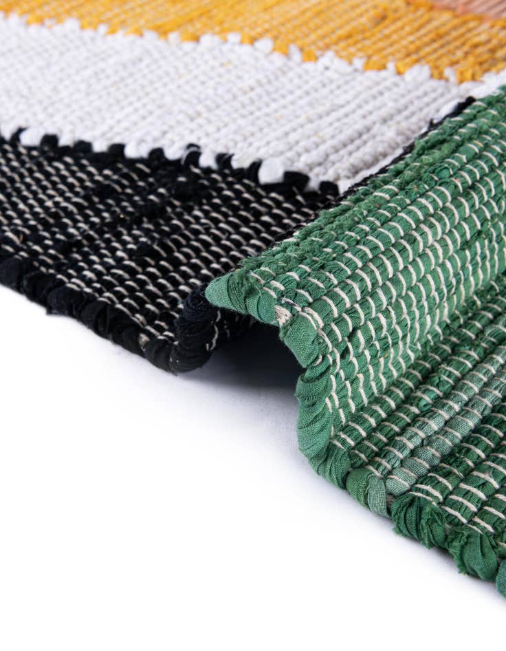 Detail image of  Custom Multi  Hand Braided Chindi Cotton Rug