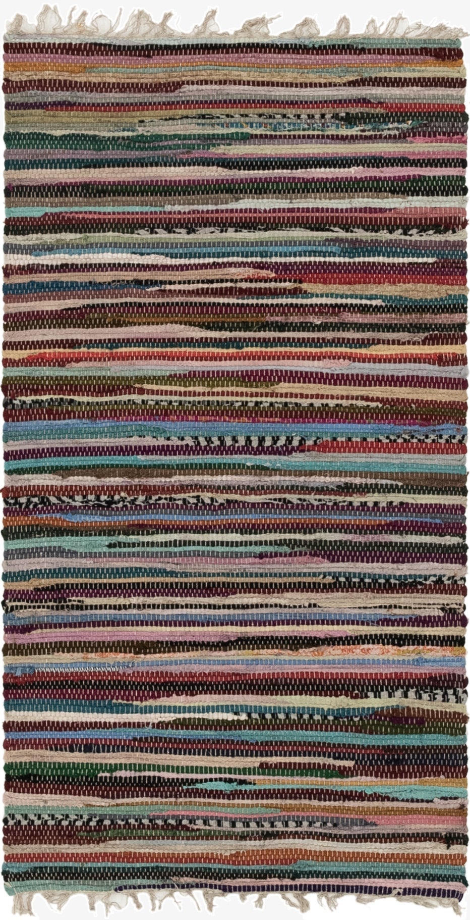  2' 5 x 4' 8  Hand Woven Chindi Cotton Rug