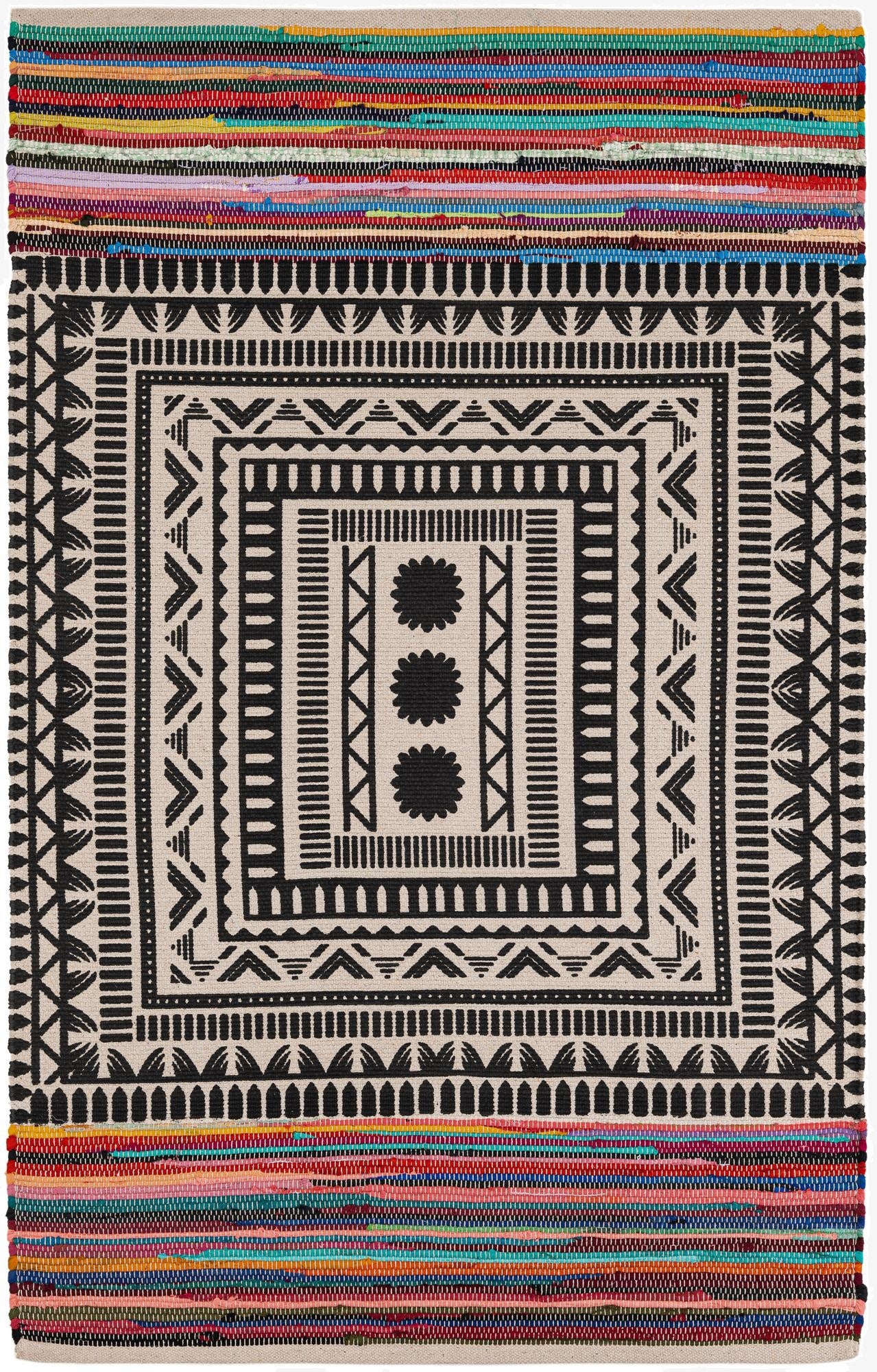  4' 1 x 6' 1  Hand Braided Chindi Cotton Rug