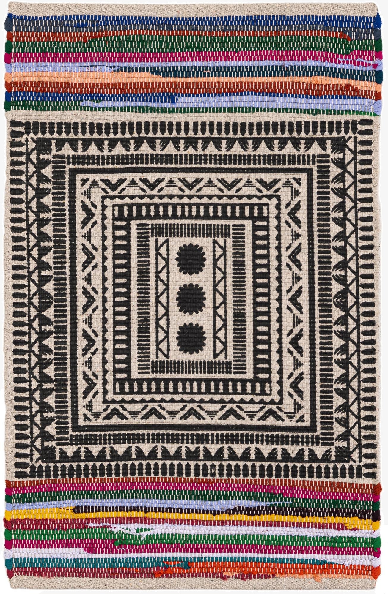 Primary image  2' x 3' 1  Hand Braided Chindi Cotton Rug