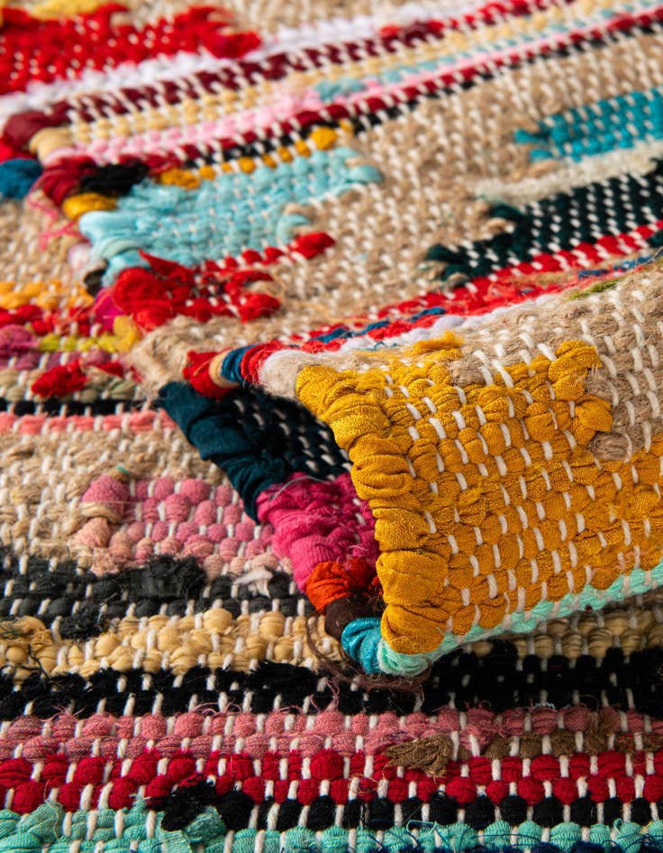 Detail image of  2' x 3' 1  Hand Woven Chindi Trellis Rug