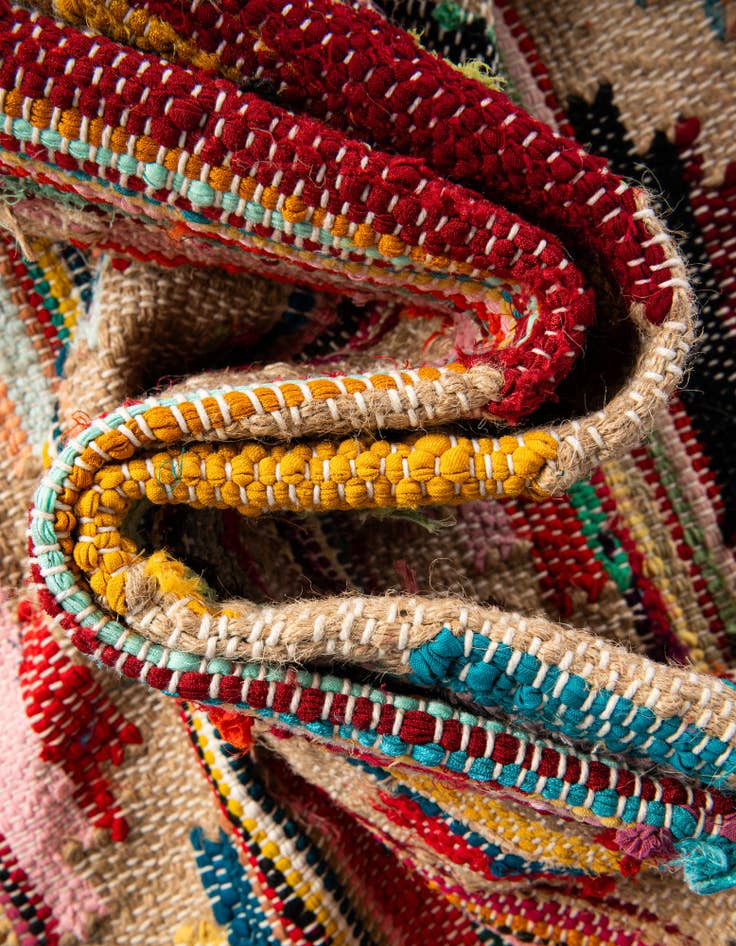 Detail image of  2' x 3' 1  Hand Woven Chindi Trellis Rug