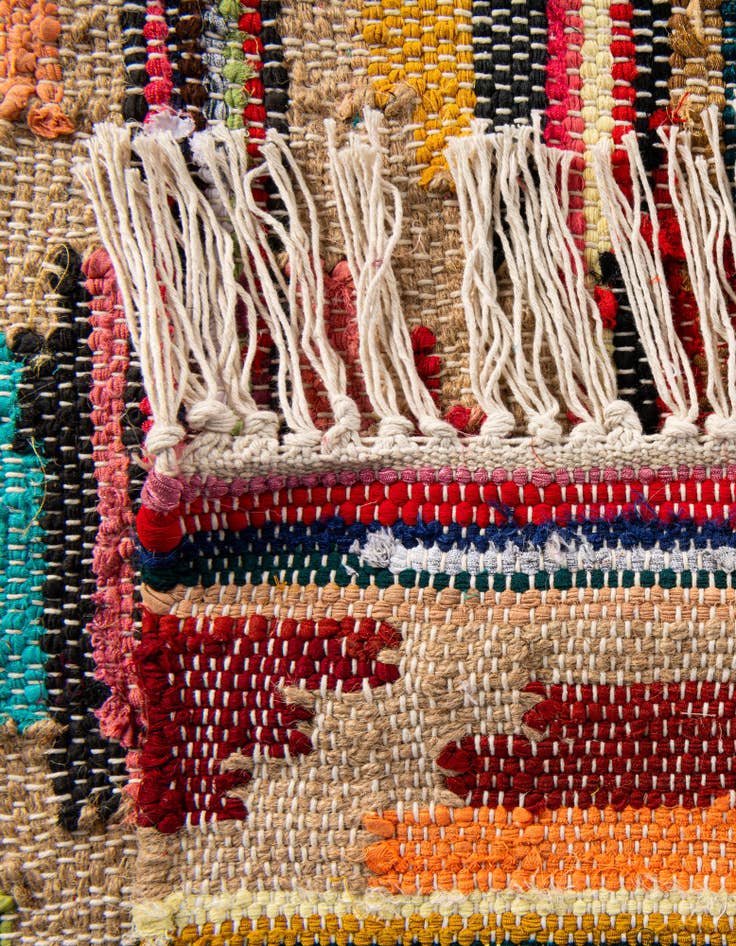 Detail image of  2' x 3' 1  Hand Woven Chindi Trellis Rug