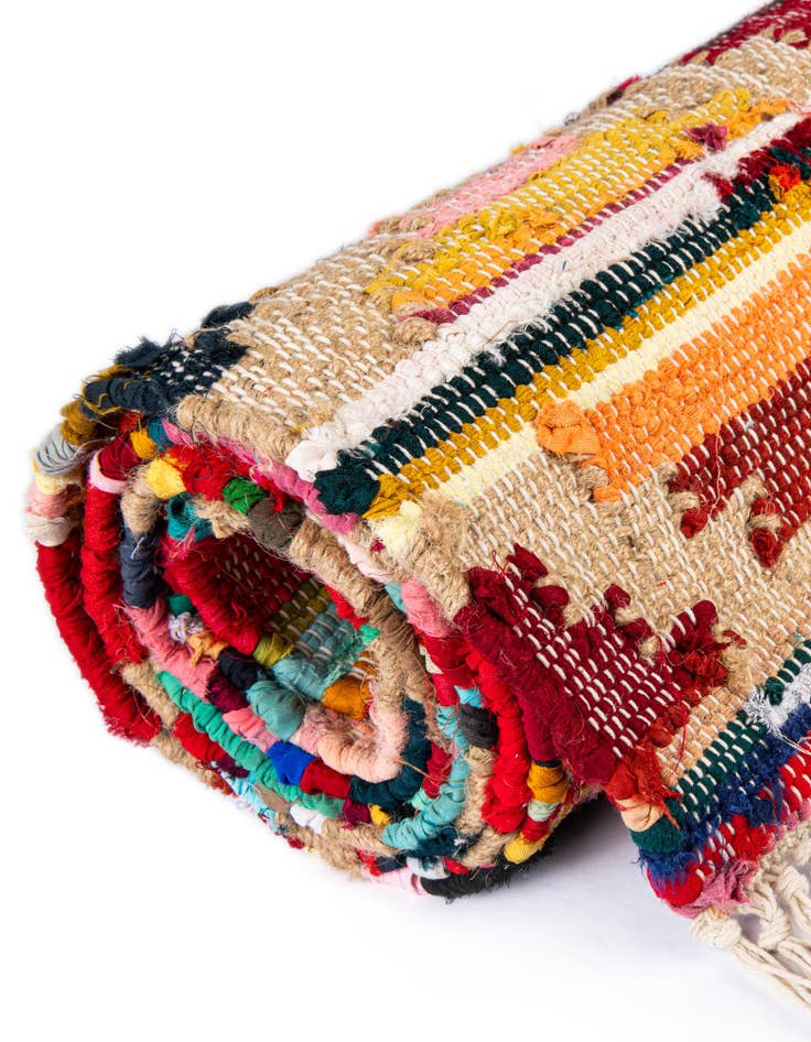 Detail image of  2' x 3' 1  Hand Woven Chindi Trellis Rug