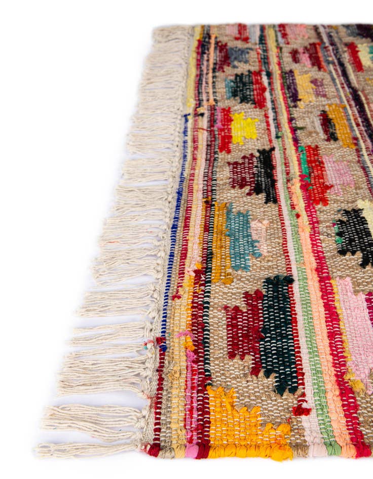 Detail image of Custom Multi Hand Woven Chindi Trellis Rug