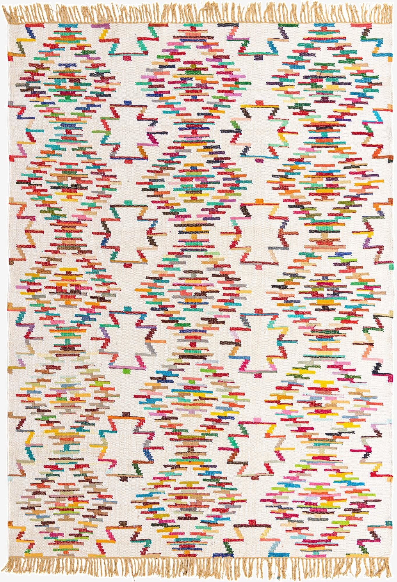  9' x 12'  Hand Woven Chindi Trellis Rug