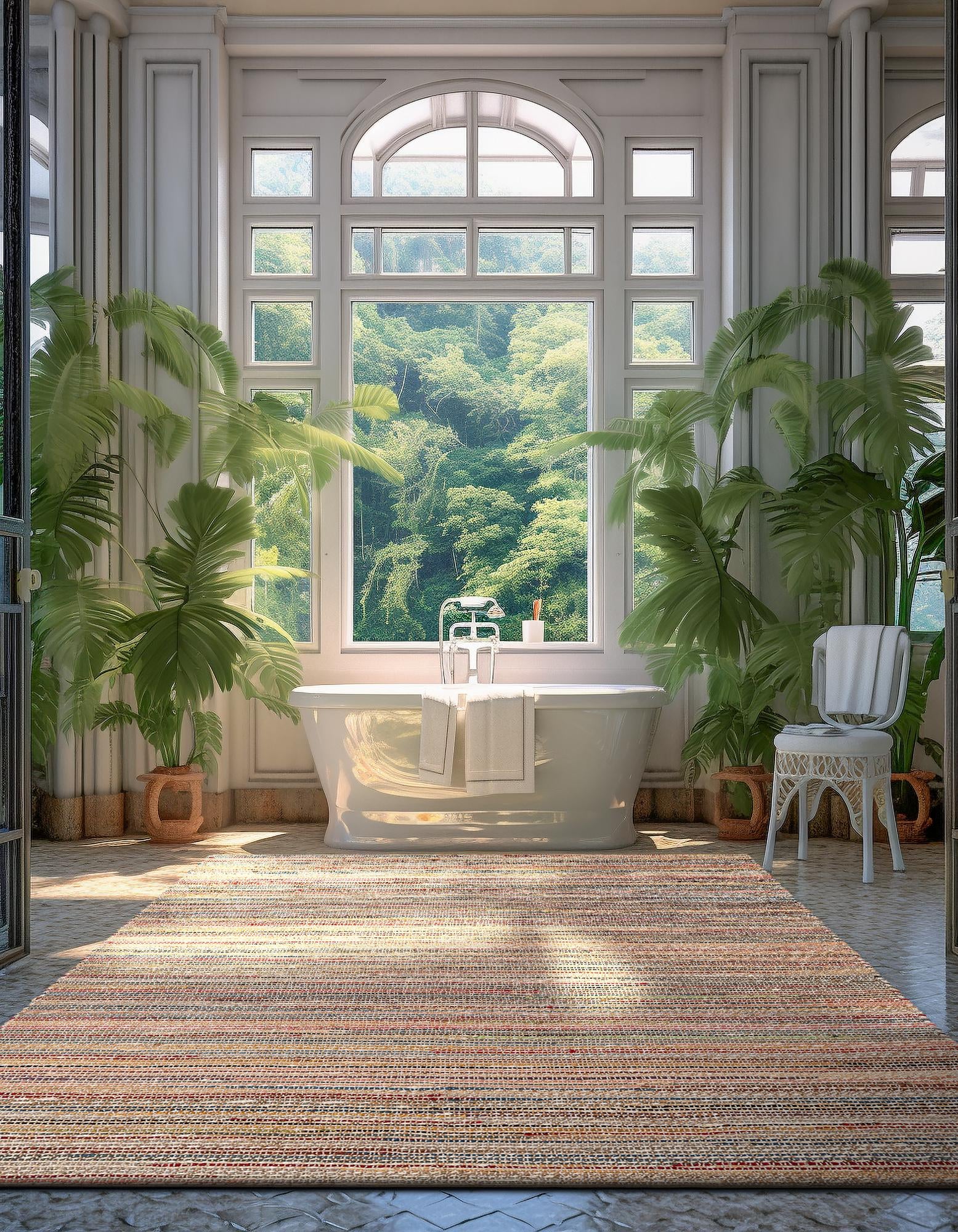 Multicolor 7' 10 x 10' Hand Woven Chunky Jute Rug