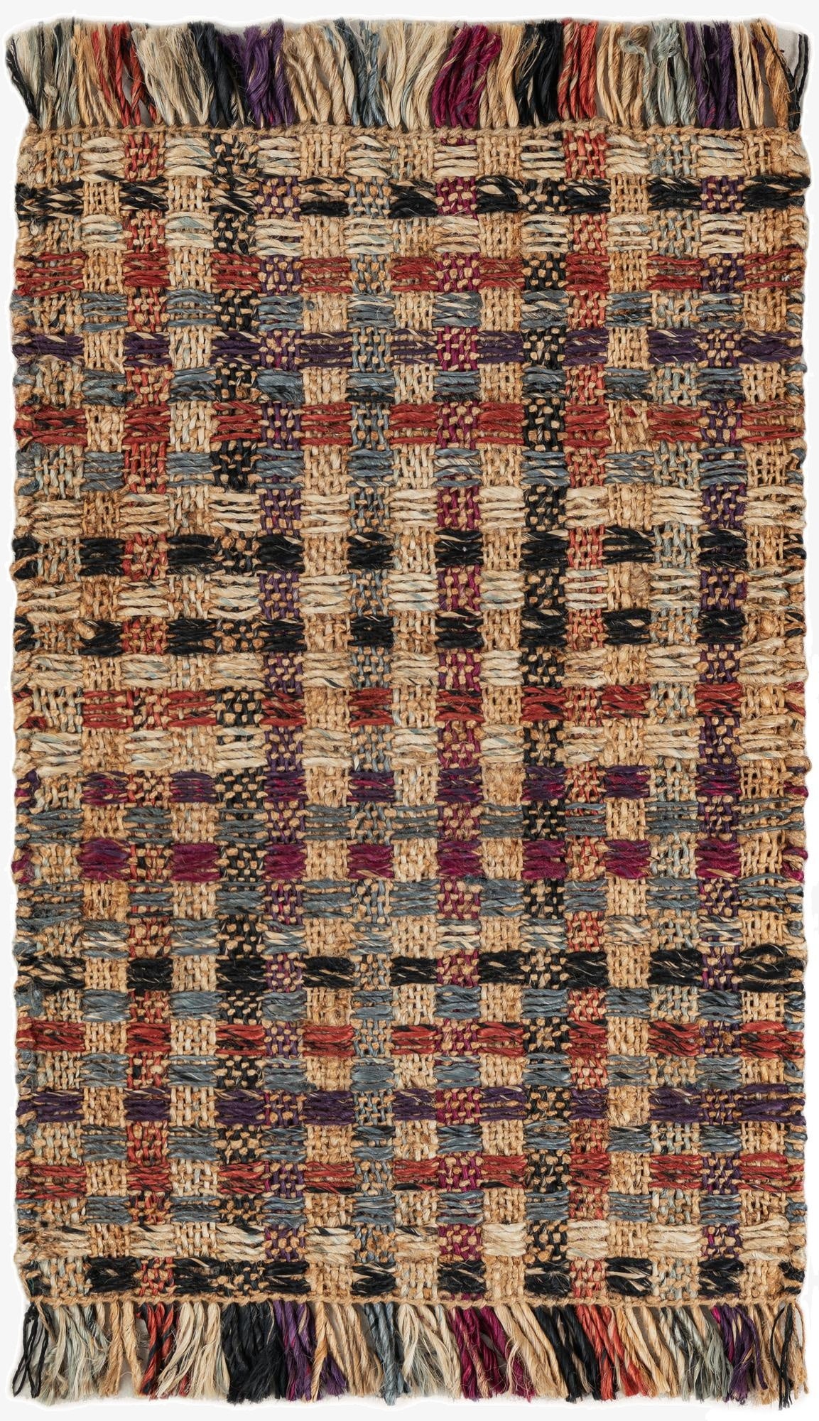  2' x 3' 1  Hand Woven Chunky Jute Rug