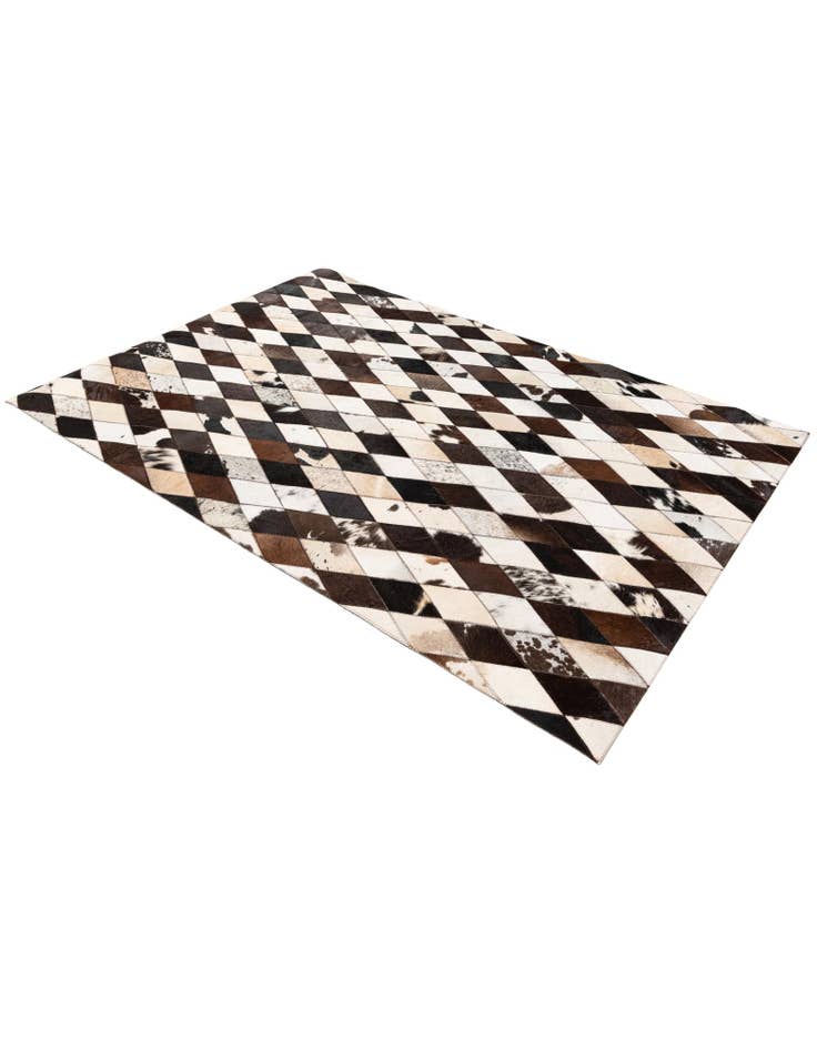 Detail image of  4' 1 x 5' 10 Cowhide & Leather Rug