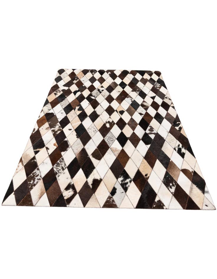 Detail image of  4' 1 x 5' 10 Cowhide & Leather Rug