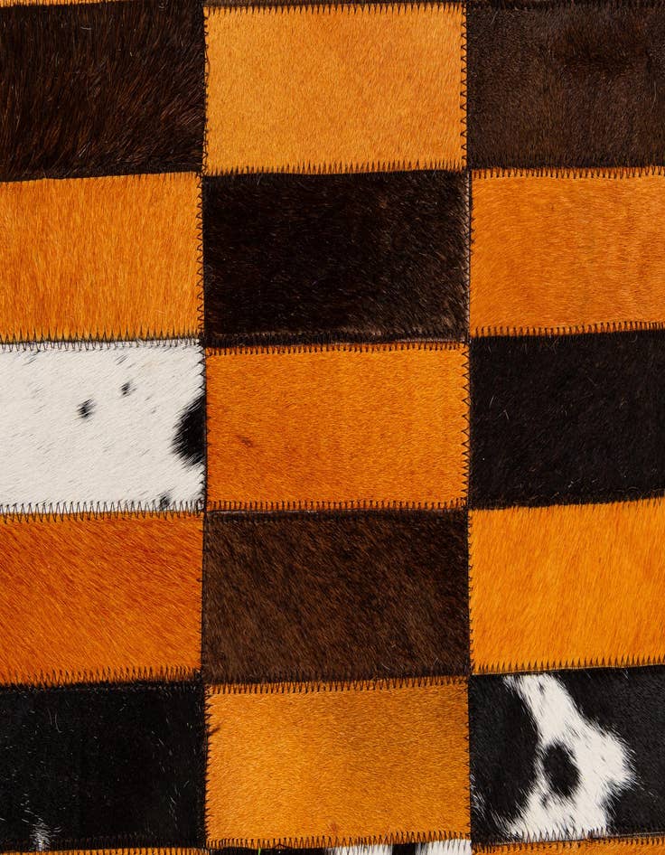 Detail image of  8' 1 x 10' Cowhide - Patchwork Rug