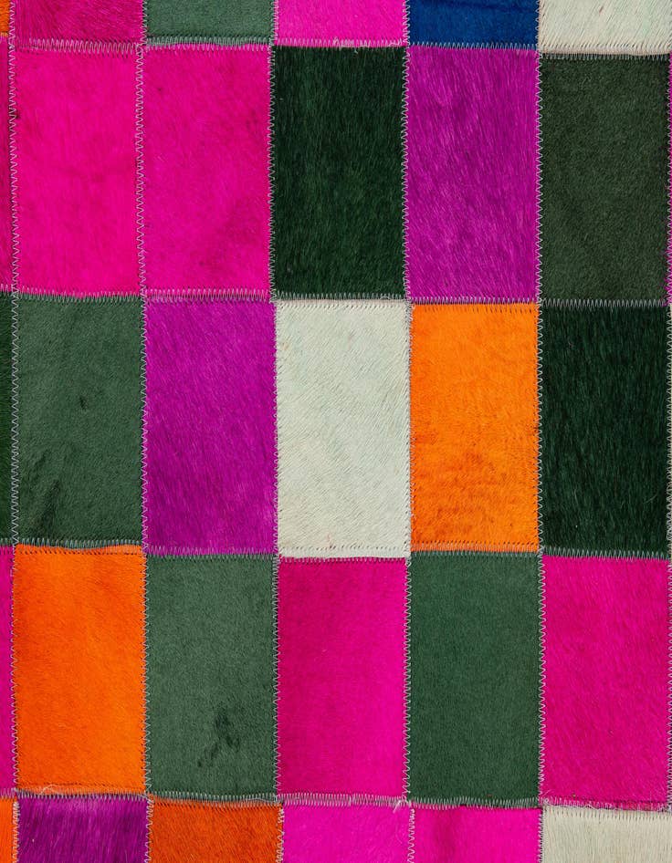 Detail image of  7' 10 x 9' 8 Cowhide - Patchwork Rug