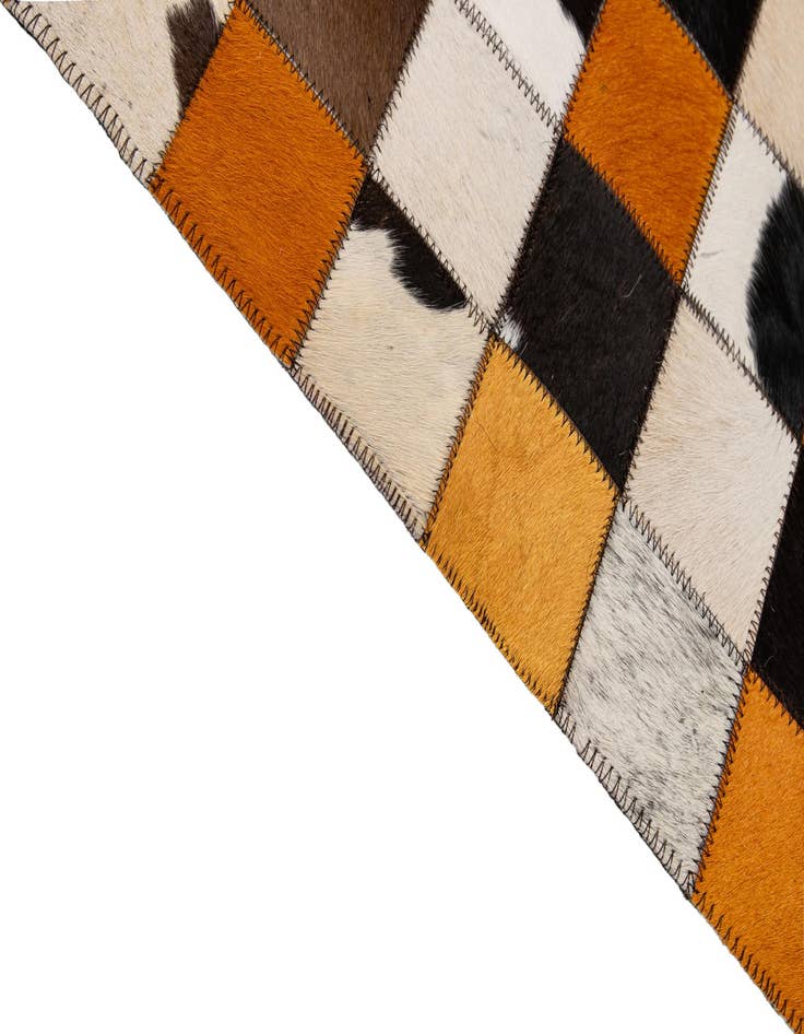 Detail image of  8' 1 x 9' 11 Cowhide - Patchwork Rug