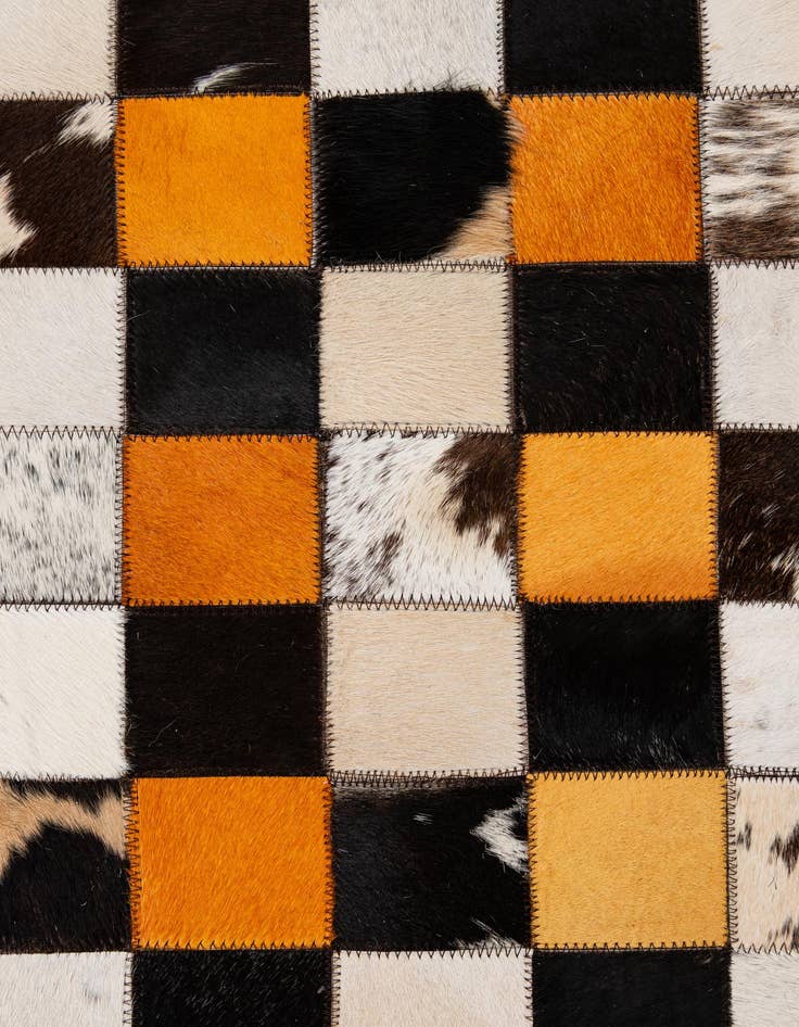 Detail image of  8' 1 x 9' 11 Cowhide - Patchwork Rug