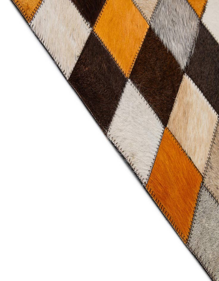 Detail image of  8' 2 x 10' Cowhide - Patchwork Rug
