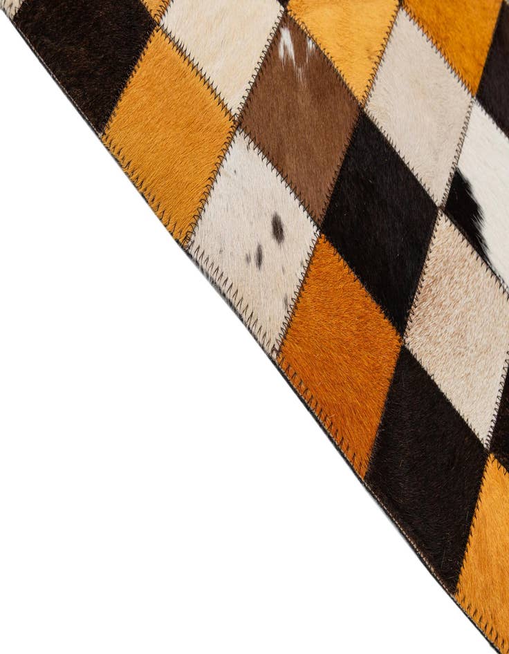 Detail image of  8' 1 x 10' Cowhide - Patchwork Rug