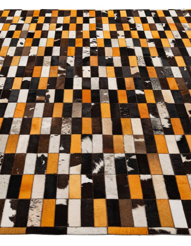 Detail image of  8' 3 x 10' Cowhide - Patchwork Rug