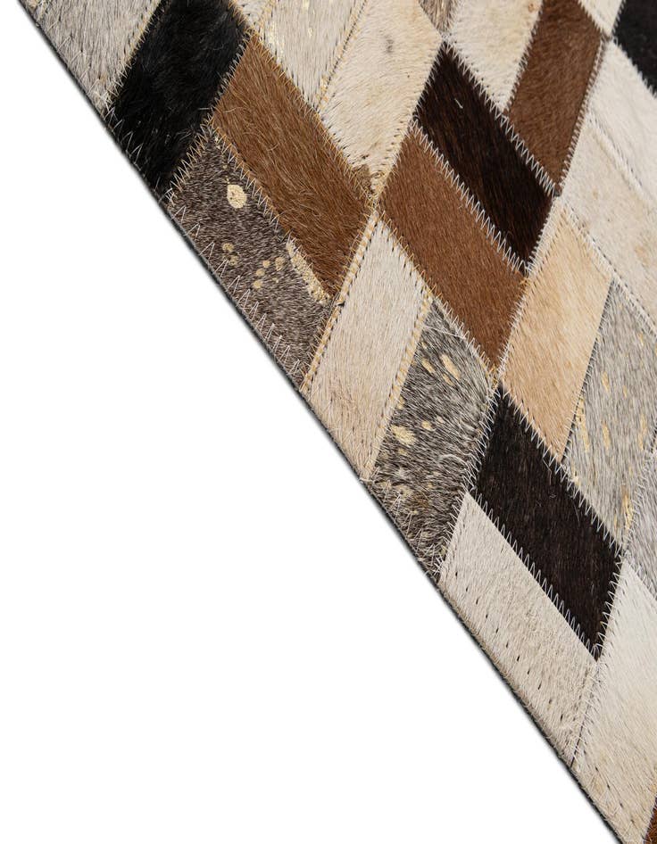 Detail image of  8' 1 x 10' Cowhide - Patchwork Rug