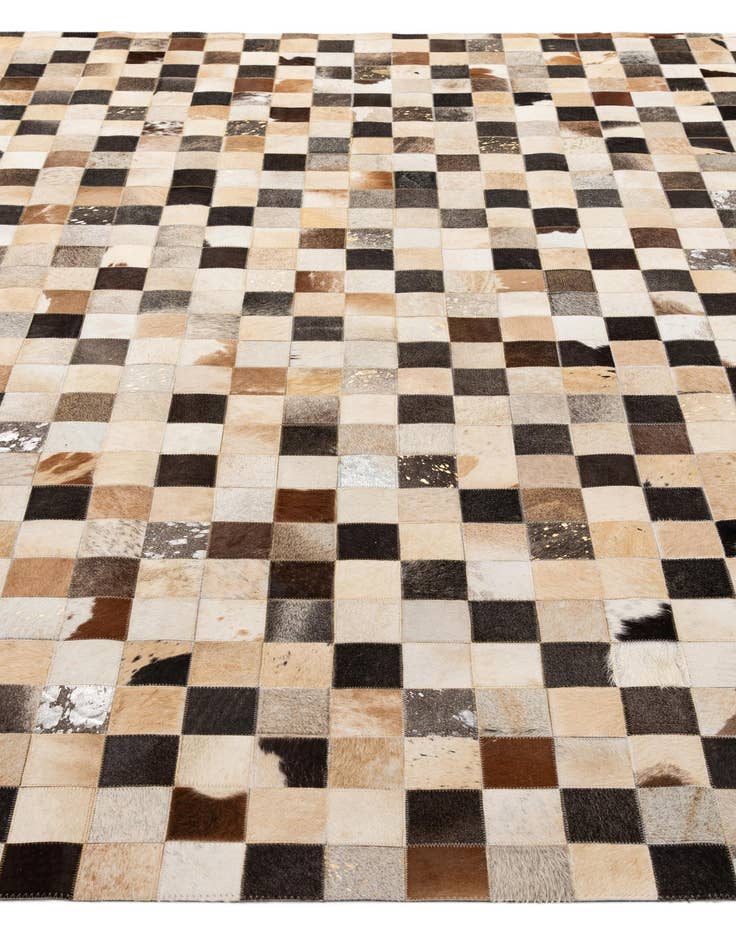 Detail image of  8' 1 x 9' 10 Cowhide - Patchwork Rug