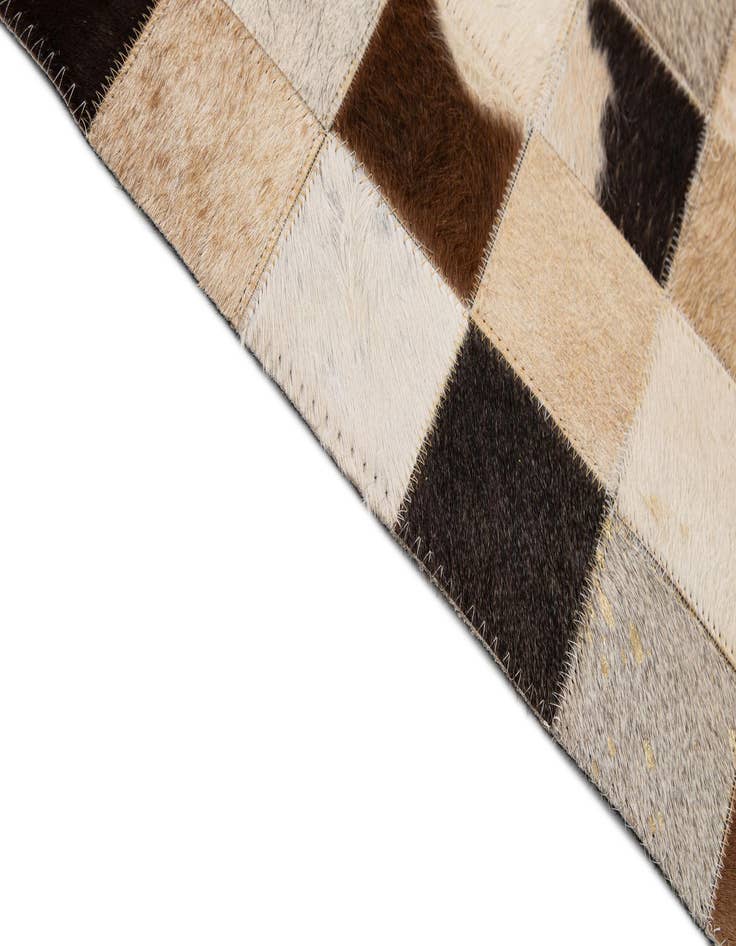 Detail image of  8' 1 x 9' 10 Cowhide - Patchwork Rug